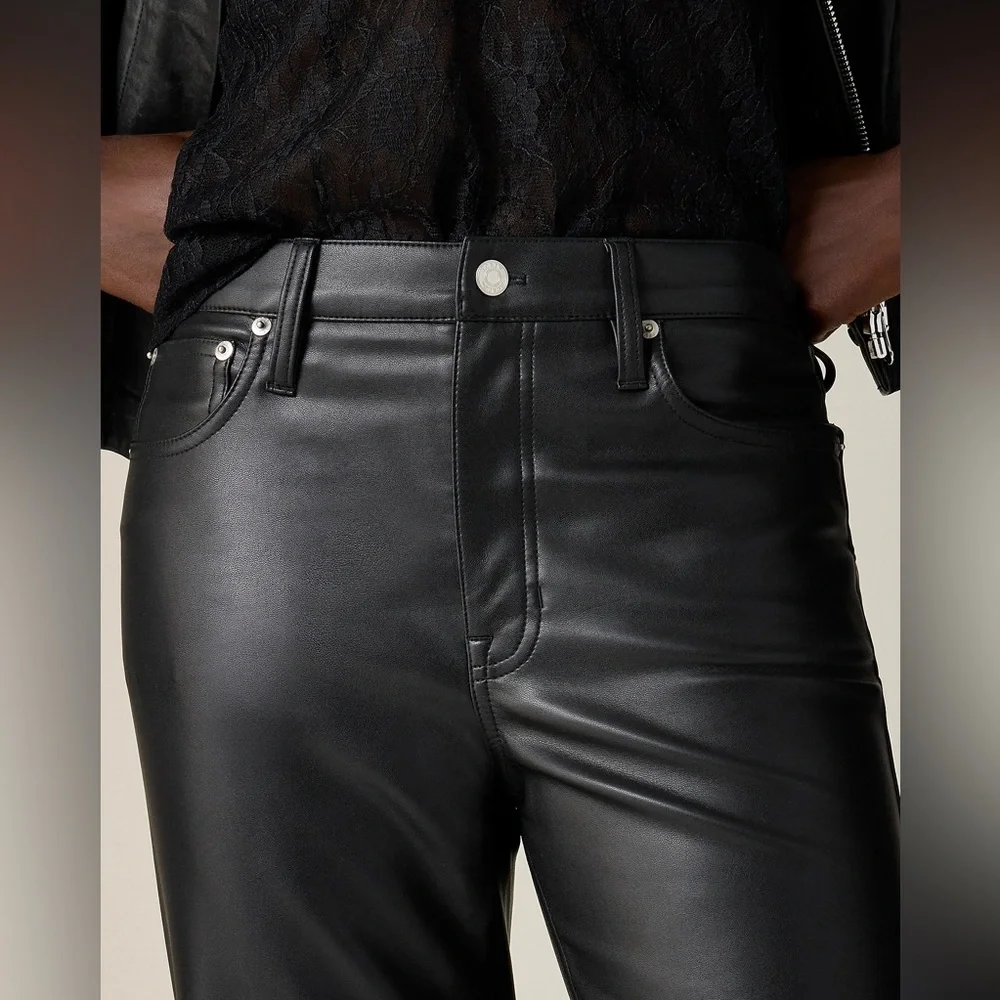 J.Crew Slim wide-leg pant in faux leather BU138